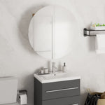HKH Armário Casa de Banho C/ Espelho Redondo/LED - Preto