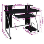 HKH Escritorio para computadora, 5 cm madera contrachapada - Negro