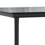 HKH Mesa de Jantar para Jardim Aço/vidro Temperado - Preto
