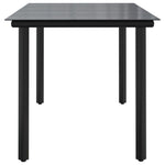 HKH Mesa de Jantar para Jardim Aço/vidro Temperado - Preto