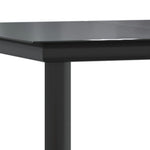 HKH Mesa de Jantar para Jardim Aço/vidro Temperado - Preto