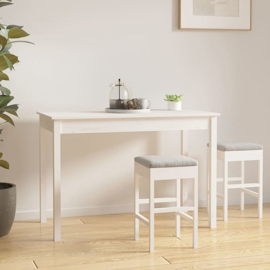 Mesa de comedor HKH de pino macizo - Blanco