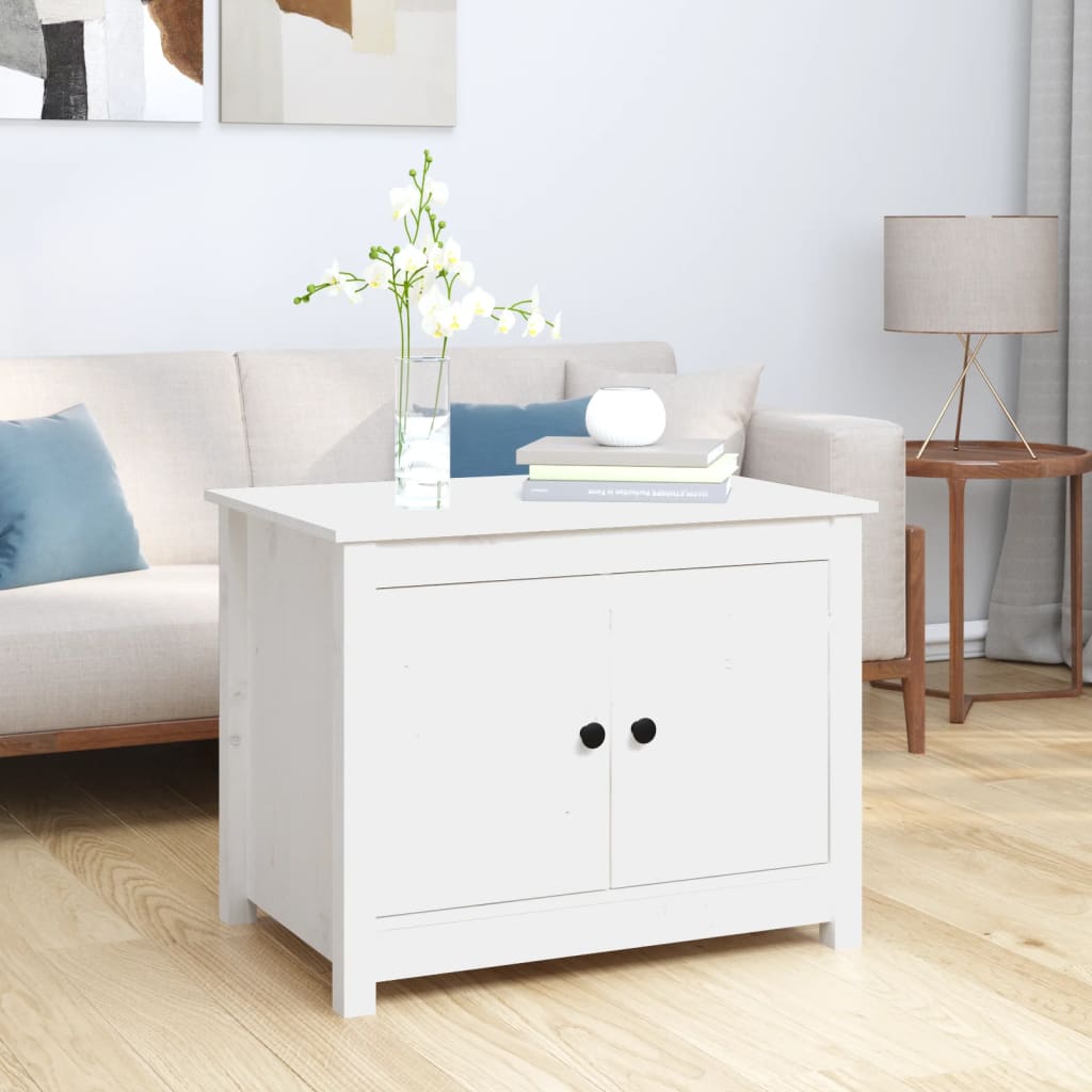 Mesa de centro HKH, pino macizo - blanco