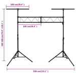 Soporte de iluminación de acero HKH 338x115x(180-300) cm - Negro