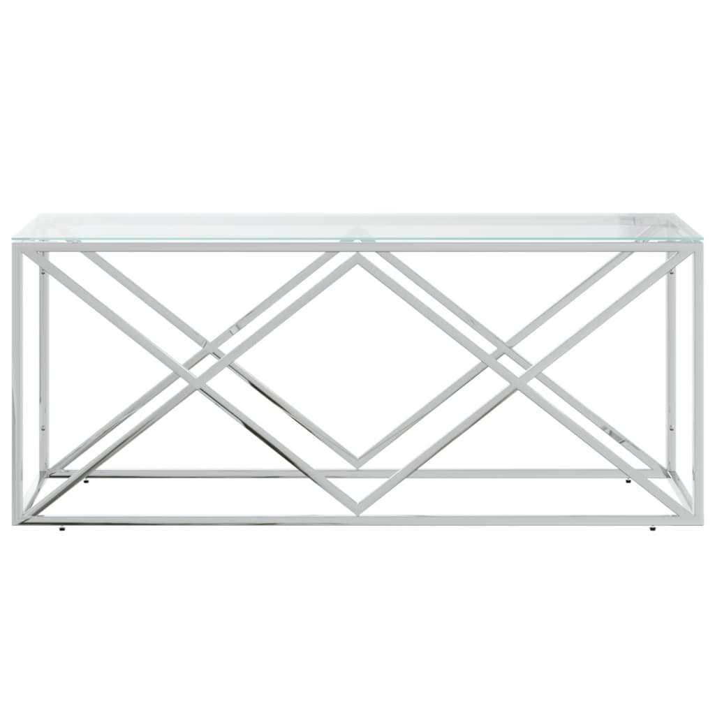 HKH Mesa de centro y cristal de acero inoxidable