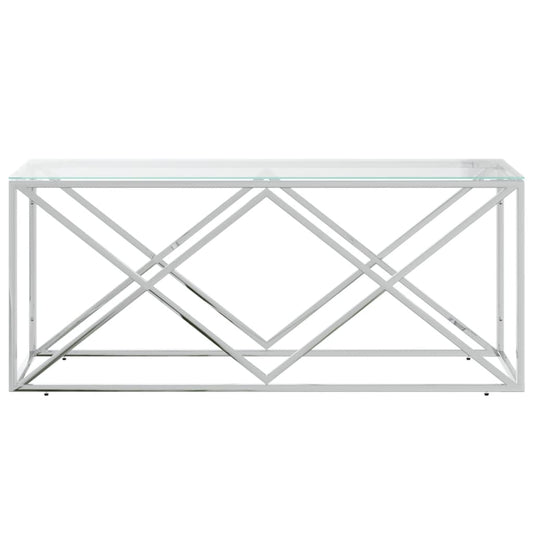 HKH Mesa de centro y cristal de acero inoxidable