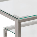 HKH Mesa Consola de Acero Inoxidable y Cristal Templado - Plateado