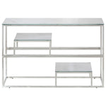 HKH Mesa Consola de Acero Inoxidable y Cristal Templado - Plateado