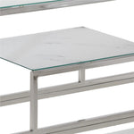HKH Mesa Consola de Acero Inoxidable y Cristal Templado - Plateado