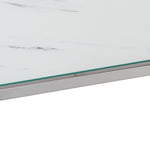 HKH Mesa Consola de Acero Inoxidable y Cristal Templado - Plateado