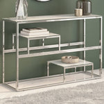 HKH Mesa Consola de Acero Inoxidable y Cristal Templado - Plateado