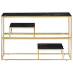 Mesa consola HKH de acero inoxidable y cristal templado - Dorado
