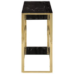 Mesa consola HKH de acero inoxidable y cristal templado - Dorado