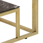 Mesa consola HKH de acero inoxidable y cristal templado - Dorado