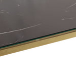 Mesa consola HKH de acero inoxidable y cristal templado - Dorado
