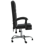 HKH Silla de Oficina Reclinable de Cuero Sintético - Negro
