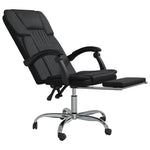 HKH Silla de Oficina Reclinable de Cuero Sintético - Negro