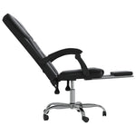 HKH Silla de Oficina Reclinable de Cuero Sintético - Negro