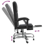 HKH Silla de Oficina Reclinable de Cuero Sintético - Negro