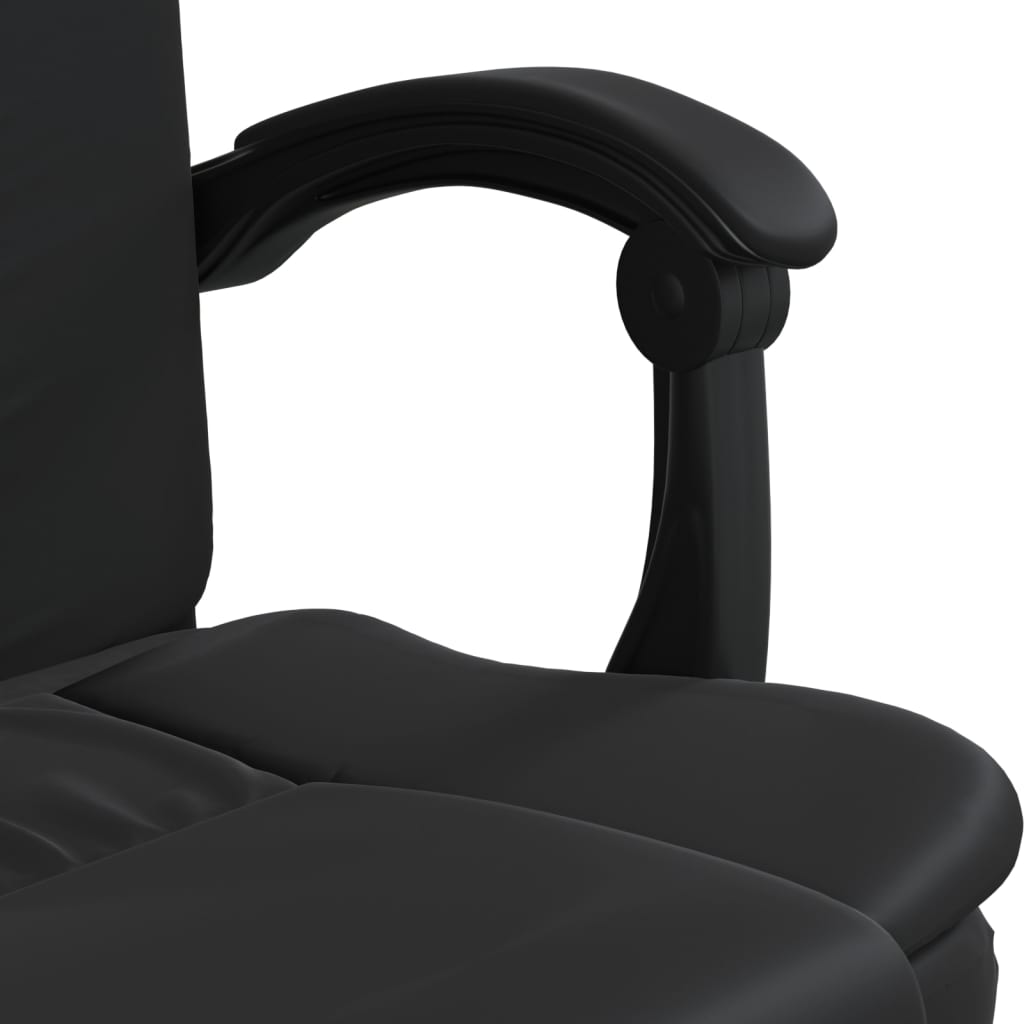 HKH Silla de Oficina Reclinable de Cuero Sintético - Negro