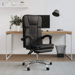 HKH Silla de Oficina Reclinable de Cuero Sintético - Negro