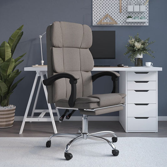 HKH Silla de Oficina Reclinable de Tela - Marrón grisáceo