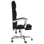 HKH Silla de Oficina Reclinable de Cuero Sintético - Negro