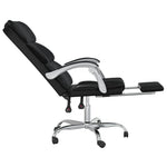 HKH Silla de Oficina Reclinable de Cuero Sintético - Negro