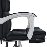 HKH Silla de Oficina Reclinable de Cuero Sintético - Negro