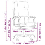 HKH Silla de Oficina Reclinable de Cuero Sintético - Negro