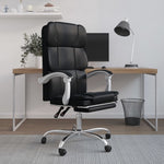 HKH Silla de Oficina Reclinable de Cuero Sintético - Negro