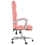 HKH Cadeira de Escritório Reclinável em Couro Artificial - Rosa