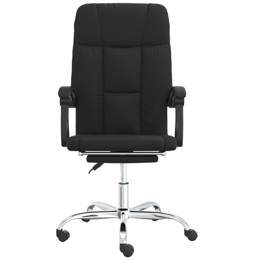HKH Silla de Oficina Reclinable de Cuero Sintético - Negro