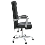 HKH Silla de Oficina Reclinable de Cuero Sintético - Negro
