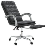 HKH Silla de Oficina Reclinable de Cuero Sintético - Negro