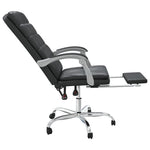 HKH Silla de Oficina Reclinable de Cuero Sintético - Negro