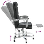 HKH Silla de Oficina Reclinable de Cuero Sintético - Negro