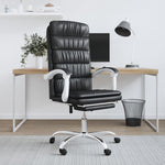 HKH Silla de Oficina Reclinable de Cuero Sintético - Negro
