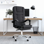 HKH Silla de Oficina de Masajes Reclinable en Cuero Artificial - Negro