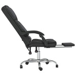 HKH Silla de Oficina de Masajes Reclinable en Cuero Artificial - Negro