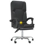 HKH Silla de Oficina de Masajes Reclinable en Cuero Artificial - Negro