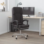HKH Silla de Oficina de Masajes Reclinable en Cuero Artificial - Negro