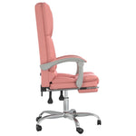 HKH Cadeira Escritório Massagens Reclinável em Couro Artificial - Rosa