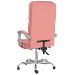 HKH Cadeira Escritório Massagens Reclinável em Couro Artificial - Rosa