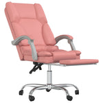 HKH Cadeira Escritório Massagens Reclinável em Couro Artificial - Rosa