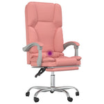 HKH Cadeira Escritório Massagens Reclinável em Couro Artificial - Rosa