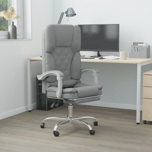 Silla de masaje de oficina reclinable en tela HKH - Gris claro