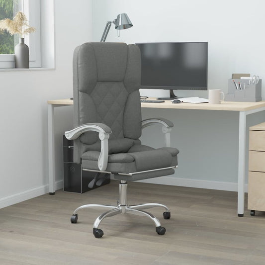 Sillón de masaje reclinable de oficina HKH de tela - Gris oscuro