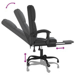 HKH Silla de Oficina de Masajes Reclinable en Cuero Artificial - Negro