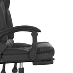 HKH Silla de Oficina de Masajes Reclinable en Cuero Artificial - Negro
